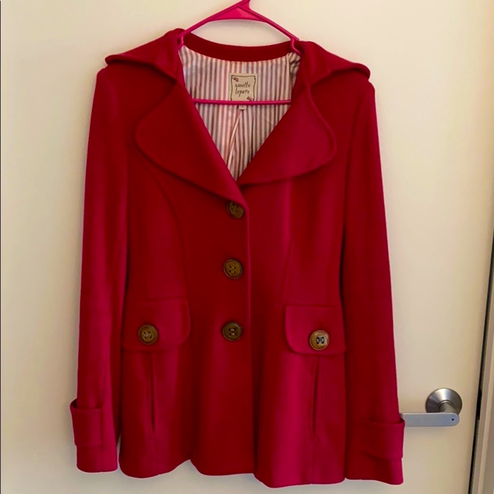 Nice red short pea coat